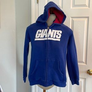 NFL team apparel Giants hoodie football Sweatshirt size 14 16 large Blue white